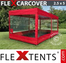 Reklamtält FleX Carcover, 2,5x5m, Röd